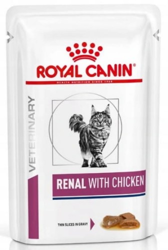 Przejdź do produktu Royal Canin Veterinary Diet Feline Renal Kurczak saszetka 85g - karma weterynaryjna dla kota