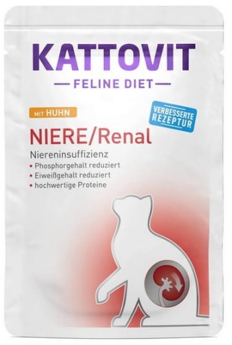 Przejdź do produktu Kattovit Feline Diet Niere/Renal kurczak saszetka 85g - karma weterynaryjna dla kota