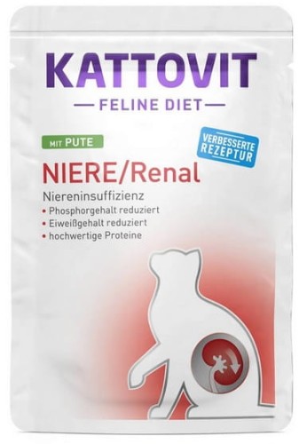 Przejdź do produktu Kattovit Feline Diet Niere/Renal indyk saszetka 85g - karma weterynaryjna dla kota