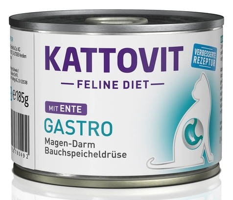 Przejdź do produktu Kattovit Feline Diet Gastro kaczka puszka 185g - karma weterynaryjna dla kota