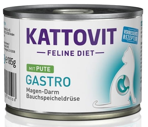 Przejdź do produktu Kattovit Feline Diet Gastro indyk puszka 185g - karma weterynaryjna dla kota