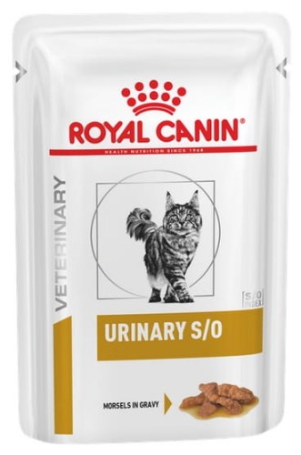 Przejdź do produktu Royal Canin Veterinary Diet Feline Urinary S/O z kurczakiem w sosie saszetka 85g - karma weterynaryjna dla kota