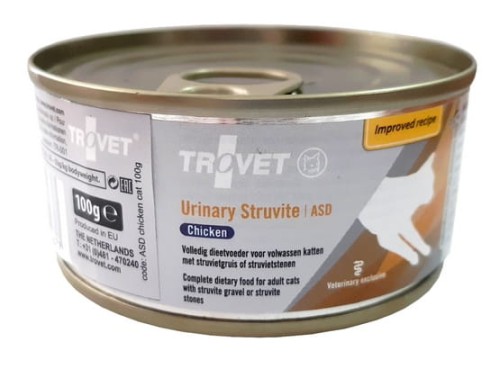 Przejdź do produktu Trovet ASD Urinary Struvite kurczak puszka 100g - karma weterynaryjna dla kota