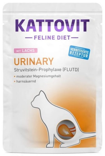 Przejdź do produktu Kattovit Feline Diet Urinary łosoś saszetka 85g - karma weterynaryjna dla kota