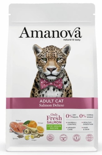 Przejdź do produktu Amanova Cat Adult Salmon Deluxe - łosoś 6kg - karma sucha dla kota