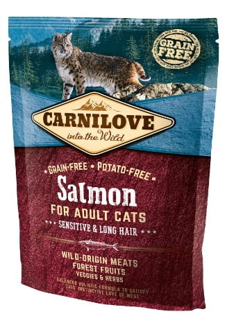 Przejdź do produktu Carnilove Cat Salmon Sensitive & Long Hair - łosoś 400g - karma sucha dla kota