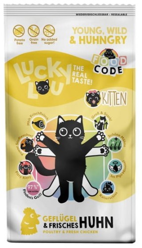 Przejdź do produktu Lucky Lou Food Code Lifestage Kitten Drób & Kurczak 340g - karma sucha dla kota