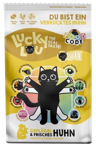 Przejdź do produktu Lucky Lou Food Code Lifestage Adult Drób & Kurczak 750g - karma sucha dla kota