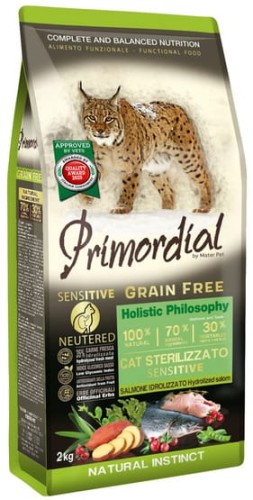 Przejdź do produktu Primordial Cat Grain Free Neutered Sensitive Salmon – Łosoś 2kg - karma sucha dla kota