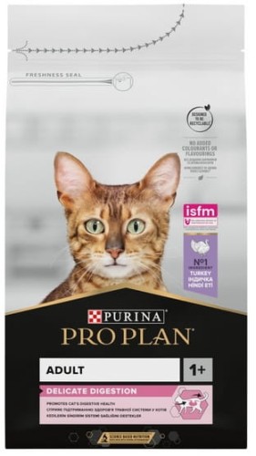 Przejdź do produktu Purina Pro Plan Cat Adult Delicate Digestion z indykiem 1,5kg - karma sucha dla kota