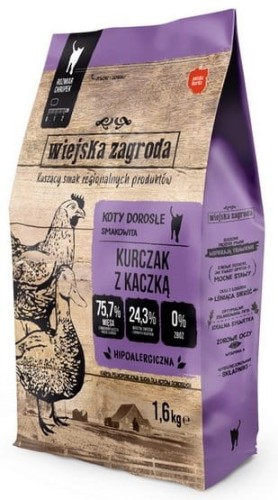 Przejdź do produktu Wiejska Zagroda Kot - Kurczak z kaczką 1,6kg - karma sucha dla kota