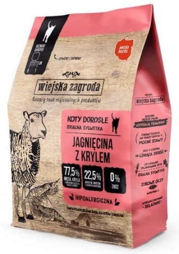 Przejdź do produktu Wiejska Zagroda Kot - Jagnięcina z krylem 400g - karma sucha dla kota