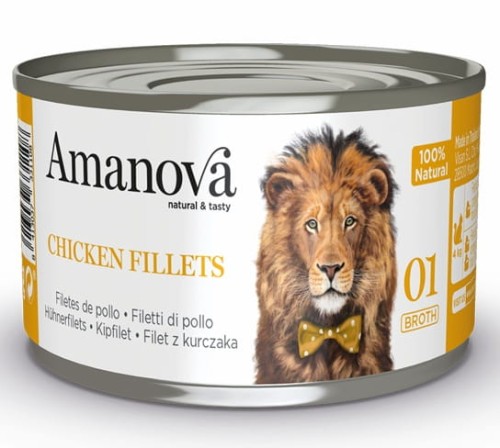 Przejdź do produktu Amanova Cat Chicken Fillets - kurczak w bulionie puszka 70g [01] - karma mokra dla kota