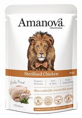 Przejdź do produktu Amanova Cat Sterilised Chicken - kurczak saszetka 85g [P10] - karma mokra dla kota