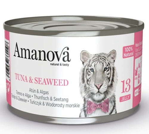 Przejdź do produktu Amanova Cat Tuna & Seaweed - tuńczyk i wodorosty w galaretce puszka 70g [13] - karma mokra dla kota
