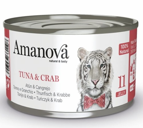 Przejdź do produktu Amanova Cat Tuna & Crab - tuńczyk i krab w galaretce puszka 70g [11] - karma mokra dla kota