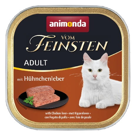 Przejdź do produktu Animonda vom Feinsten Cat Adult z Wątróbką Kurczaka tacka 100g - karma mokra dla kota
