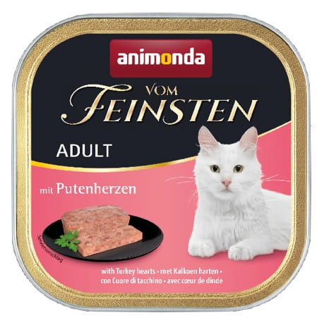 Przejdź do produktu Animonda vom Feinsten Cat Adult z Sercami Indyka tacka 100g - karma mokra dla kota
