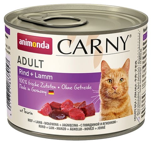 Przejdź do produktu Animonda Carny Adult Wołowina + Jagnięcina puszka 200g - karma mokra dla kota