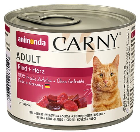Przejdź do produktu Animonda Carny Adult Wołowina + Serca puszka 200g - karma mokra dla kota