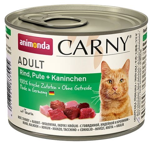 Przejdź do produktu Animonda Carny Adult Wołowina, Indyk + Królik puszka 200g - karma mokra dla kota
