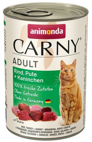Przejdź do produktu Animonda Carny Adult Wołowina, Indyk + Królik puszka 400g - karma mokra dla kota