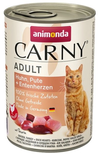 Przejdź do produktu Animonda Carny Adult Kurczak, Indyk + Kacze serca puszka 400g - karma mokra dla kota
