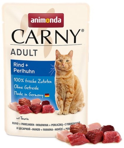 Przejdź do produktu Animonda Carny Adult Wołowina + Perliczka saszetka 85g - karma mokra dla kota