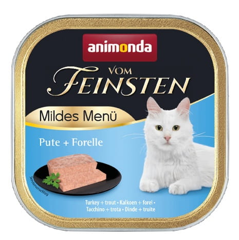 Przejdź do produktu Animonda vom Feinsten Mildes Menu z Indykiem i Pstrągiem tacka 100g - karma mokra dla kota
