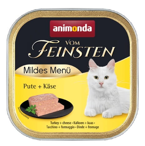 Przejdź do produktu Animonda vom Feinsten Mildes Menu z Indykiem i Serem tacka 100g - karma mokra dla kota
