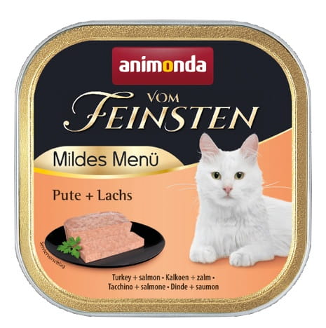Przejdź do produktu Animonda vom Feinsten Mildes Menu z Indykiem i Łososiem tacka 100g - karma mokra dla kota