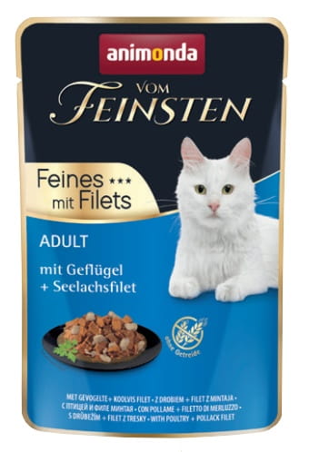Przejdź do produktu Animonda vom Feinsten Cat Adult Drób + filet z mintaja saszetka 85g - karma mokra dla kota