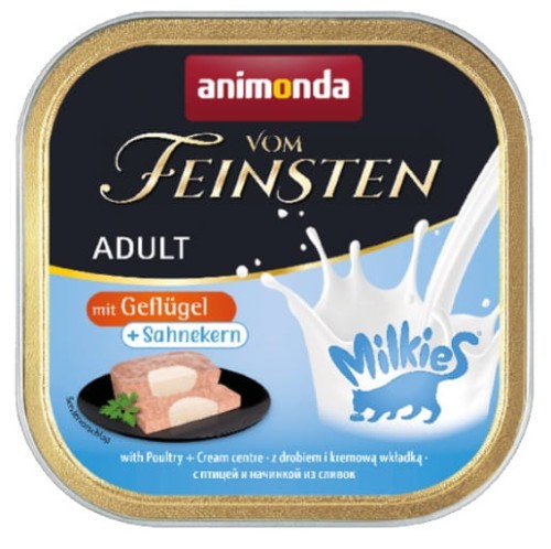 Przejdź do produktu Animonda vom Feinsten Milkies Cat Drób + Sos kremowy tacka 100g - karma mokra dla kota