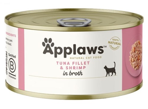Przejdź do produktu Applaws puszka Tuńczyk i Krewetki 70g - monobiałkowa karma mokra dla kota