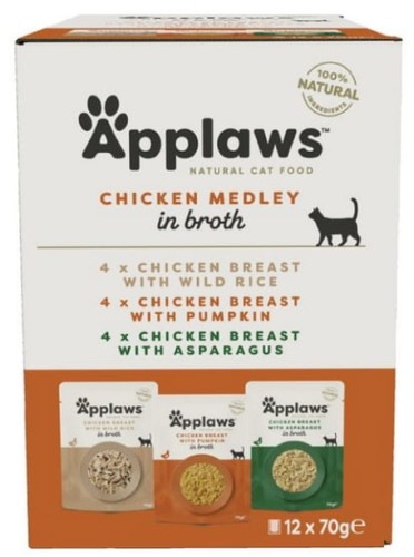 Przejdź do produktu Applaws saszetki Chicken Selection Multi Pack 12x70g - monobiałkowa karma mokra dla kota