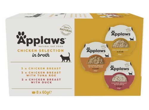 Przejdź do produktu Applaws miseczki Chicken Selection Multi Pack 8x60g - karma mokra dla kota