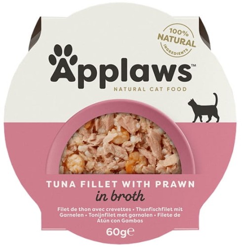 Przejdź do produktu Applaws miseczka Filet z Tuńczyka z Krewetkami 60g - karma mokra dla kota