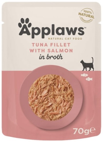 Przejdź do produktu Applaws saszetka dla kota Tuńczyk z Łososiem w rosole 70g - karma mokra dla kota