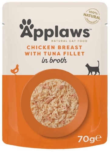 Przejdź do produktu Applaws saszetka dla kota Kurczak z Tuńczykiem w rosole 70g - karma mokra dla kota