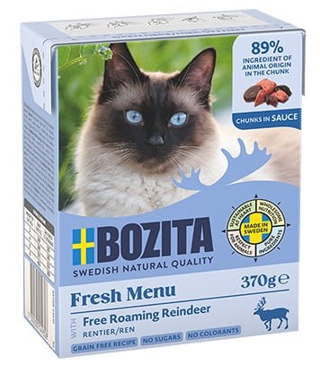 Przejdź do produktu Bozita z Reniferem kawałki w sosie kartonik 370g - karma mokra dla kota