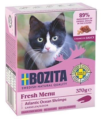 Przejdź do produktu Bozita z Krewetkami kawałki w sosie kartonik 370g - karma mokra dla kota