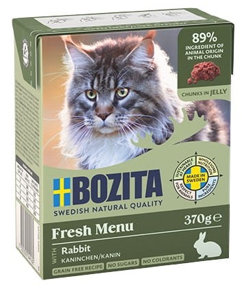 Przejdź do produktu Bozita z Królikiem kawałki w galaretce kartonik 370g - karma mokra dla kota