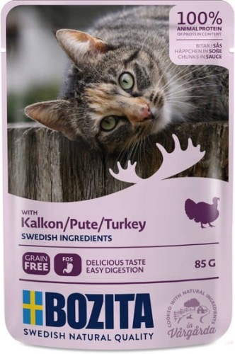Przejdź do produktu Bozita Cat Indyk w sosie saszetka 85g - karma mokra dla kota