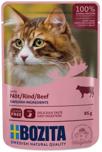 Przejdź do produktu Bozita Cat Wołowina w galaretce saszetka 85g - karma mokra dla kota