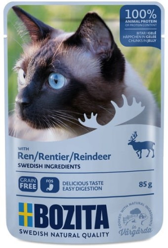 Przejdź do produktu Bozita Cat Renifer w galaretce saszetka 85g - karma mokra dla kota