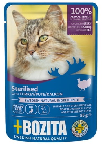 Przejdź do produktu Bozita Cat Sterilised Indyk w galaretce saszetka 85g - karma mokra dla kota