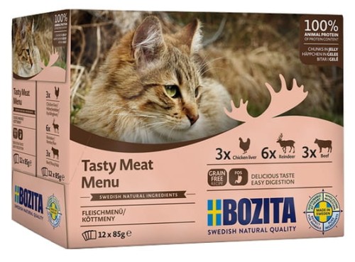 Przejdź do produktu Bozita Cat Multibox z mięsem w galaretce saszetki 12x85g - karma mokra dla kota