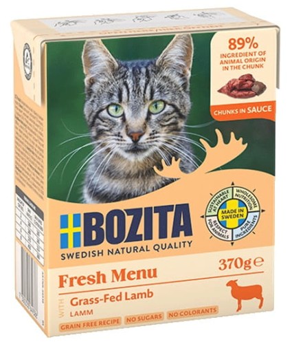 Przejdź do produktu Bozita z Jagnięciną kawałki w sosie kartonik 370g - karma mokra dla kota