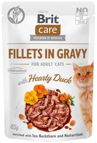 Przejdź do produktu Brit Care Cat Fillets In Gravy Hearty Duck saszetka 85g - karma mokra dla kota