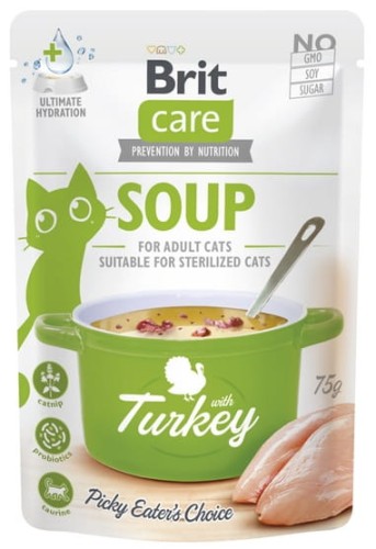 Przejdź do produktu Brit Care Cat Soup Turkey saszetka 75g - karma mokra dla kota